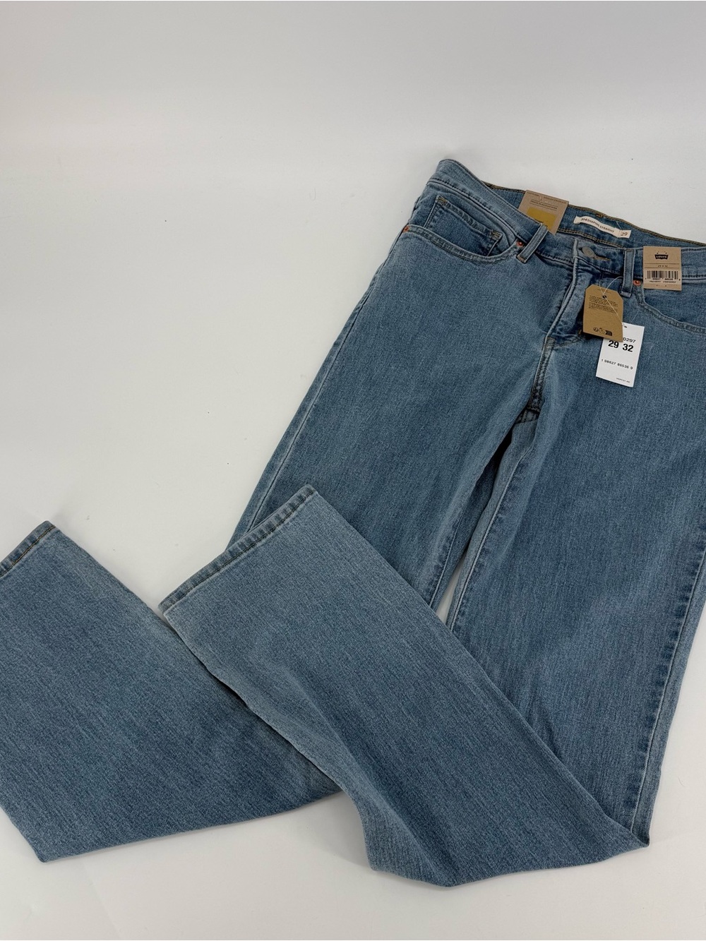 Levi's High Rise Straight Leg Jeans - Light Blue Denim